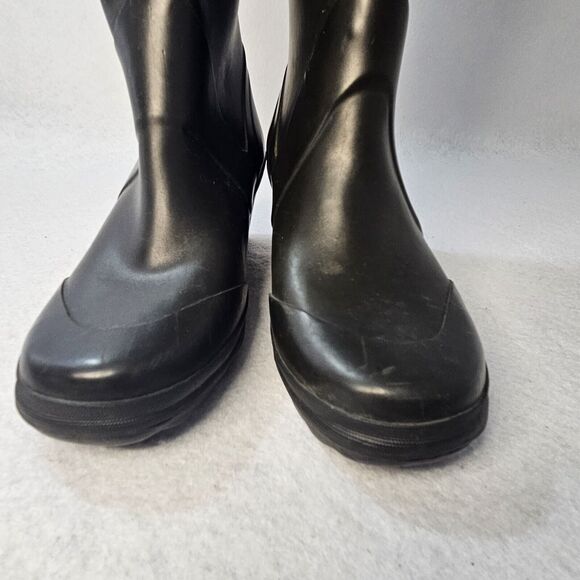 MICHAEL KORS Black Wedge Rain boots Sz 6 - Picture 6 of 9